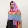 imageFashion Womens Silk Scarf Luxury Satin Shawl WrapsPurple