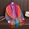 imageFashion Womens Silk Scarf Luxury Satin Shawl WrapsRed