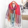 imageFashion Womens Silk Scarf Luxury Satin Shawl WrapsRed