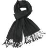 imageGoood Times Fashion Womens Silk Scarf Luxury Satin Shawl WrapsSolid Black Scarf