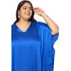 imagePlus Size Kaftan Women Dress Comfortable Solid Satin Nighty Maxi Dresses Kimono Sleeve Nightwear CaftanRoyal Blue