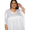 imagePlus Size Kaftan Women Dress Comfortable Solid Satin Nighty Maxi Dresses Kimono Sleeve Nightwear CaftanWhite