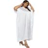 imagePlus Size Kaftan Women Dress Comfortable Solid Satin Nighty Maxi Dresses Kimono Sleeve Nightwear CaftanWhite