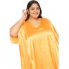 imagePlus Size Kaftan Women Dress Comfortable Solid Satin Nighty Maxi Dresses Kimono Sleeve Nightwear CaftanYellow