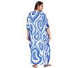 imagePlus Size Women Kaftan Dress Kimono Sleeve Casual Maxi Dresses Beach Cover Up for LadiesBlue