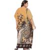 imagePlus Size Women Kaftan Dress Kimono Sleeve Casual Maxi Dresses Beach Cover Up for LadiesBrown