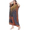imagePlus Size Women Kaftan Dress Kimono Sleeve Casual Maxi Dresses Beach Cover Up for LadiesGrey Geometric
