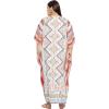 imagePlus Size Women Kaftan Dress Kimono Sleeve Casual Maxi Dresses Beach Cover Up for LadiesMulticolor Floral  Geometric