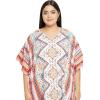 imagePlus Size Women Kaftan Dress Kimono Sleeve Casual Maxi Dresses Beach Cover Up for LadiesMulticolor Floral  Geometric
