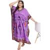 imagePlus Size Women Kaftan Dress Kimono Sleeve Casual Maxi Dresses Beach Cover Up for LadiesPurple Tribal