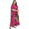 imagePlus Size Women Kaftan Dress Kimono Sleeve Casual Maxi Dresses Beach Cover Up for LadiesRed
