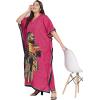 imagePlus Size Women Kaftan Dress Kimono Sleeve Casual Maxi Dresses Beach Cover Up for LadiesRed