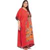 imagePlus Size Women Kaftan Dress Kimono Sleeve Casual Maxi Dresses Beach Cover Up for LadiesRed Tribal