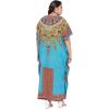 imagePlus Size Women Kaftan Dress Kimono Sleeve Casual Maxi Dresses Beach Cover Up for LadiesTurquoise Geometric