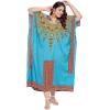 imagePlus Size Women Kaftan Dress Kimono Sleeve Casual Maxi Dresses Beach Cover Up for LadiesTurquoise Geometric