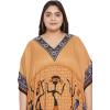 imagePlus Size Women Kaftan Dress Kimono Sleeve Casual Maxi Dresses Beach Cover Up for LadiesYellow Lady Tribal Caftans