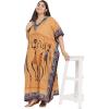 imagePlus Size Women Kaftan Dress Kimono Sleeve Casual Maxi Dresses Beach Cover Up for LadiesYellow Lady Tribal Caftans