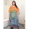 imageWomen Plus Size Caftan Dress Polyester Evening Maxi Gown Dresses Kimono Sleeve for Party KaftanMulti Caftan Cover Up