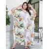imageWomen Plus Size Caftan Dress Polyester Evening Maxi Gown Dresses Kimono Sleeve for Party KaftanMulti Color Floral Print