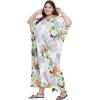imageWomen Plus Size Caftan Dress Polyester Evening Maxi Gown Dresses Kimono Sleeve for Party KaftanMulti Color Floral Print
