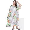 imageWomen Plus Size Caftan Dress Polyester Evening Maxi Gown Dresses Kimono Sleeve for Party KaftanMulti Color Floral Print