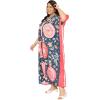 imageWomen Plus Size Caftan Dress Polyester Evening Maxi Gown Dresses Kimono Sleeve for Party KaftanNavy Blue