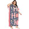 imageWomen Plus Size Caftan Dress Polyester Evening Maxi Gown Dresses Kimono Sleeve for Party KaftanNavy Blue