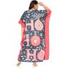 imageWomen Plus Size Caftan Dress Polyester Evening Maxi Gown Dresses Kimono Sleeve for Party KaftanNavy Blue