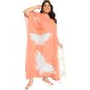 imageWomen Plus Size Caftan Dress Polyester Evening Maxi Gown Dresses Kimono Sleeve for Party KaftanOrange Wings