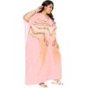 imageWomen Plus Size Caftan Dress Polyester Evening Maxi Gown Dresses Kimono Sleeve for Party KaftanPink Angel