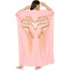 imageWomen Plus Size Caftan Dress Polyester Evening Maxi Gown Dresses Kimono Sleeve for Party KaftanPink Angel
