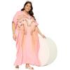 imageWomen Plus Size Caftan Dress Polyester Evening Maxi Gown Dresses Kimono Sleeve for Party KaftanPink Angel