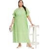 imageWomen Plus Size Kaftan Dress Evening Kimono Cover Up Maxi Dresses for Party WearNeon Green
