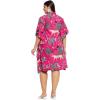 imageWomen Short Kaftan Plus Size Dress Comfortable Cotton Kimono Dresses for Casual WearDark Pink