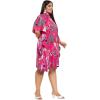 imageWomen Short Kaftan Plus Size Dress Comfortable Cotton Kimono Dresses for Casual WearDark Pink