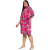 imageWomen Short Kaftan Plus Size Dress Comfortable Cotton Kimono Dresses for Casual WearDark Pink