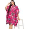 imageWomen Short Kaftan Plus Size Dress Comfortable Cotton Kimono Dresses for Casual WearDark Pink