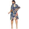 imageWomen Short Kaftan Plus Size Dress Comfortable Cotton Kimono Dresses for Casual WearNavy Blue