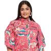 imageWomen Short Kaftan Plus Size Dress Comfortable Cotton Kimono Dresses for Casual WearPink