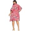 imageWomen Short Kaftan Plus Size Dress Comfortable Cotton Kimono Dresses for Casual WearPink