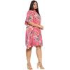 imageWomen Short Kaftan Plus Size Dress Comfortable Cotton Kimono Dresses for Casual WearPink