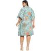 imageWomen Short Kaftan Plus Size Dress Comfortable Cotton Kimono Dresses for Casual WearSky Blue