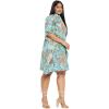 imageWomen Short Kaftan Plus Size Dress Comfortable Cotton Kimono Dresses for Casual WearSky Blue