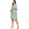 imageWomen Short Kaftan Plus Size Dress Comfortable Cotton Kimono Dresses for Casual WearSky Blue