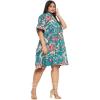 imageWomen Short Kaftan Plus Size Dress Comfortable Cotton Kimono Dresses for Casual WearTurquoise