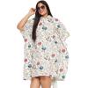 imageWomen Short Kaftan Plus Size Dress Comfortable Cotton Kimono Dresses for Casual WearWhite