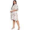 imageWomen Short Kaftan Plus Size Dress Comfortable Cotton Kimono Dresses for Casual WearWhite