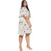 imageWomen Short Kaftan Plus Size Dress Comfortable Cotton Kimono Dresses for Casual WearWhite