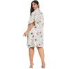 imageWomen Short Kaftan Plus Size Dress Comfortable Cotton Kimono Dresses for Casual WearWhite