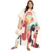 imagePlus Size Women Kaftan Dress Kimono Sleeve Casual Maxi Dresses Beach Cover Up for LadiesEcru